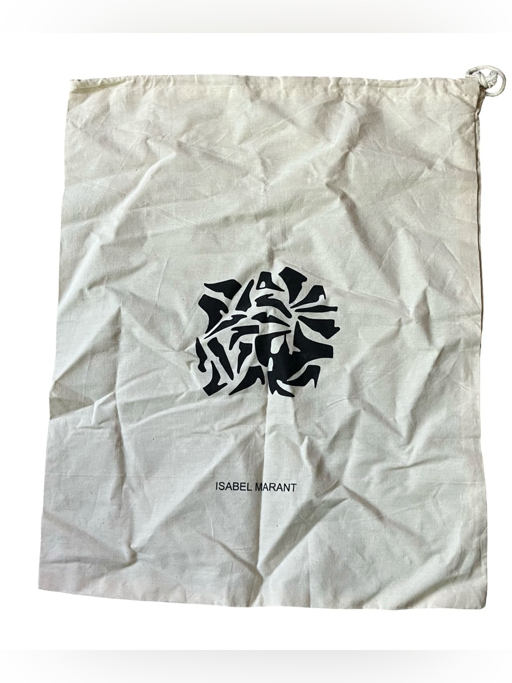 Isabel Marant Cream Canvas Dust Bag with Black Logo